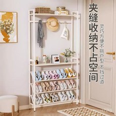 入戶門鞋架門口宿捨出租房收納鞋櫃掛衣架子家用門口多層窄邊鞋櫃, 奶油白,4層90cm【升級鞋帽架】約放18雙, 1個