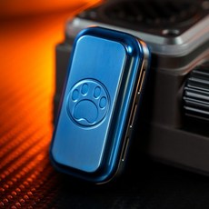 指尖陀螺 指尖解壓神器 冰晶鈦合金三層音叉磁力段落推牌EDC解壓玩具, 不銹鋼-藍色, 1個