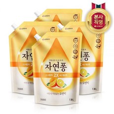 자연퐁 주방세제 오렌지향 리필 1.18L 4개, 자연퐁 오렌지 리필 1.18L 3개