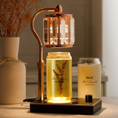 캔들백화점 실내방향 숙면에 도움이 되는 라벤더 에센셜 아로마 캔들+엘사 캔들워머 세트, 엘사(로즈골드 블랙)+리얼 라벤더 캔들570g세트