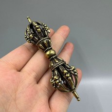 불교 용품 법봉 13CM 길이11cm 금강저 금도금 금강 부처님 금강저 무기 스님 청동 황, 1개, A. 황동 바즈라 유봉