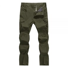 WENRONSTA 남성용 하이킹 카고 팬츠 빠른 건조 경량 방수 5포켓 야외 작업 바지 아미 그린.