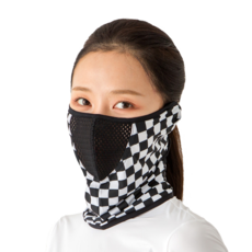 [수이골프 A형] 스포츠 마스크 UV 자외선 차단 얼굴 햇빛가리개 골프 등산 조깅 바이크, A-1 체스 블랙