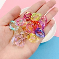 유광 DIY부자재 꼬인 체인사슬 DIY 키링 가방 악세사리 부자재, 핫핑크