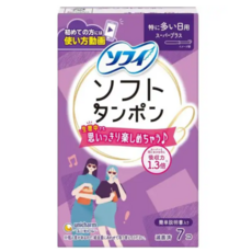 일본 유니참 소피 탐폰 Unicharm SOFY Tampon, 7개입, 1개, 슈퍼 플러스