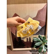 寶寶翻蓋手套 秋冬保暖可愛羊羔絨設計