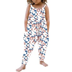 Kislio Toddler Baby Girls Jumpsuit One Piece Mermaid Romper Sleeveless Strap Summer Outfits Pocket