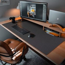 DFMEI 亞麻紋理超大鼠標墊防水電腦桌墊家用寫字檯辦公書桌鍵盤墊, 1個, 墨黑色:40*60cm