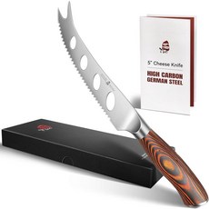 TUO 치즈 나이프 토마토 나이프 5.5인치 톱니 모양 칼날 고탄소 독일 강철 무틸 사용 논스틱 디자인 파카우드 핸들 - 파이어 피닉스 시리즈, Silver