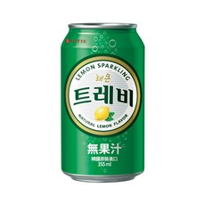 LOTTE TREVI 氣泡水 檸檬口味 韓國原裝進口, 1個, 355ml