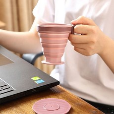 라담상점 접이식 실리콘컵 여행용컵, 그레이