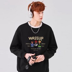 남녀공용 아메리칸 프린트 맨투맨 루즈핏 긴팔 상의