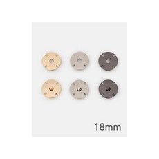 퀼트스타 타이디 디자인 스냅단추 18mm_3컬러, 1세트, 실버