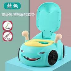 加大號兒童馬桶坐便器男女寶寶小孩嬰兒幼兒便盆尿盆抽屜式尿壺盆ins風韓國, 加大高級乳膠防漏尿軟墊-藍+刷子貼畫