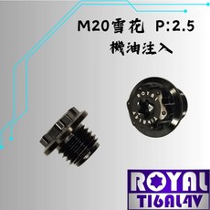 ROYAL TIGALAV M20 P2.5 鈦合金螺絲 雪花頭 機油注入 帝王黑, 1個