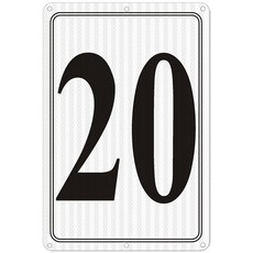 반사 번호 표지판 23 12 X 8 알루미늄 주차장 바닥 도크 코트 통로 필드 및 실외 사용을 위한 대형 금속 내후성 간편함, 14 Reflective Number Sign