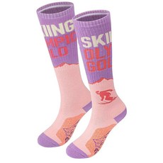 UrbanMover 울 스키 양말 스타일리시하고 재미있는 스노우보드 스노우 겨울 보온 무릎 높이 따뜻한 양말 유니 Ogg 스키 (1쌍)