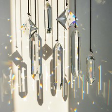 크리스탈 프리즘 태양 포수 7PCS Suncatcher 키트 레인보우 메이커 펜던트 장식품 실내 창 야외 정원 장식, [01] transparent