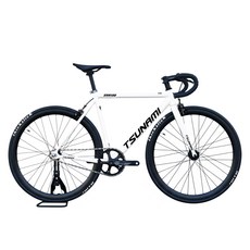 쓰나미 픽시 SNM100 95% 완조립 국내출고 입문용 경량 자전거 앞뒤 브레이크 기본 장착 트리가S, 1개, 580cm, 화이트/블랙_UPgrade
