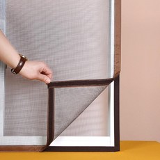 창문 주름 방충망 모기장 메시 접착, 맞춤형 더블 실 그레이메시커피컬러엣지, 1개