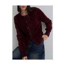 에잇세컨즈 8SECONDS 헤어리 버튼 포인트 가디건 카디건 와인 IEW485 BNB162