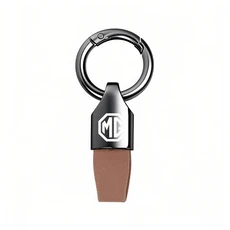 럭셔리 남녀 스웨이드/메탈 키체인 패션 키홀더 키링 (모리스 가라지 MG 7 5 ZS EV ONE 사이버스터 ), 01 Brown