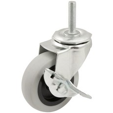 오피스 가구 부속 튼튼한 TPR 고무 캐스터 휠 회전 스레드 스템 포함 브레이크 7.6cm(3인치)에서 49.9kg(110파운드) 적재 용량-병원 식품 서비스 및 기타 기, 오피스 가구 부속 튼튼한 TPR 고무 캐스터 휠, 회전