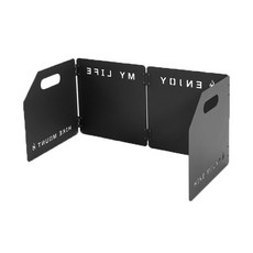 KOOLMAN(쿨맨) 4단 접이식 캠핑 버너 바람막이, 1개, 4단 버너 바람막이 - 블랙(파우치포함)