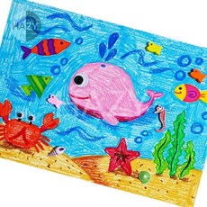 헤이지 만들기그림 바다풍경 꼴라주 표현하기 바닷속꾸미기재료