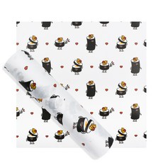 김밥 포장용 유산지 롤 랩 페이퍼, 1세트, 200개입, 김밥 삼총사 캐릭터