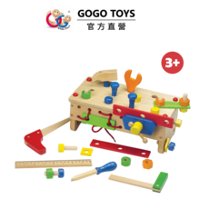 GOGO TOYS 創意DIY組裝工具箱 - 兒童工作台玩具, 彩色, 1套