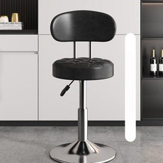 바스툴 회전 높이 홈바의자 바텐 카페의자 스툴 바텐의자 북유럽 바텐더 바체어 홈바 작업용, 블랙 로우 플래이팅