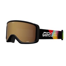 Giro Sagen 성인용 스노우 고글 - 울트라 블랙/옐로우 렌즈가 있는 레드 플로우 스트랩 212470, 블랙 앵글 - 앰버 골드