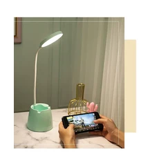쿠쿠스토어 새로운 LED 눈 보호 책상 램프 B 침대 옆 충전 학생 기숙사 독서 야간 조명 선물, 01 Rechargeable Green, 01 B  style