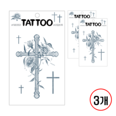 타투스티커(쁘띠팬시), 3개, 십자가