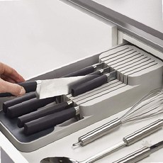 [ 신생 MSC ] 호가 주방 칼 보관 싱크대 서랍형 칼꽂이 수납 정리대 나이프 받침대 홀더, 서랍형 칼정리함 (그레이), 1개