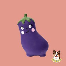 派派寵物館 環保乳膠寵物發聲玩具 可愛仿真茄子造型 狗狗互動耐咬玩具, 茄子, 1個