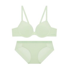 게스 언더웨어 아스킨 에센셜 와이어 브라 팬티 세트 - 라이트그린