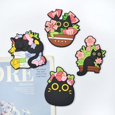 고급 큐티 블랙 고양이 인테리어 냉장고 자석 홈데코 소품, 캐릭터 고양이2