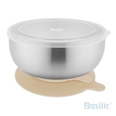 貝喜力克不鏽鋼雙層隔熱吸盤碗，雙層防燙設計，底部吸盤穩固，寶寶用餐好幫手, 1個, 吸盤碗奶茶色