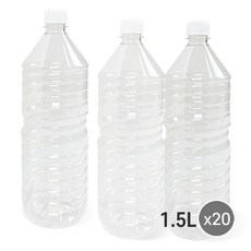 물통 원형 생수병 투명pet 밀폐용기 공병 (세트), 20개, 1.5L