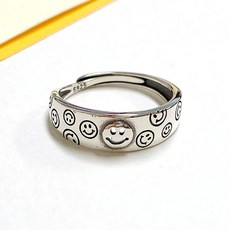 전체925실버 모여라스마일 은반지 프리사이즈 오픈링kty6+6KEu