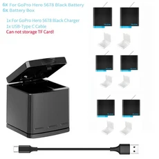 TELESIN GoPro 5 6 7 8 9 10 배터리 Hero 용 1750mAh 교체 12 11 블랙 액션 카메라 액세서리, 05 For 5678   1C6B