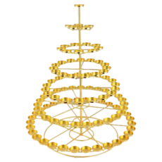 金色多層次祭祀燭台，祖先祭拜專用，莊嚴神聖，祈福納祥，多層次燭台設計，祭祀用品, 1個