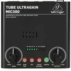 220897 Behringer Tube ULTRAGAIN MIC300 오디오 애호가 진공 튜브 프리앰프 리미터 포함, 220897 Behringer Tube ULTRAGAI