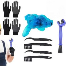 자전거 체인 세척 세트 8개 구성 모든 체인용 도구와 브러시 장갑 투명 ABS 하우징 효과적인 360° 케어 도로 산악 시티 바이크 전기