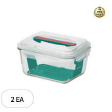 글라스락 수박 보관 유리용기 핸디형, 1.8L, 2개