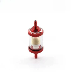 알루미늄 합금 쉘 구리 코어 오일 필터 더트 피트 바이크 가솔린 연료 필터 (구리 포함) 개조 유니버셜, Red