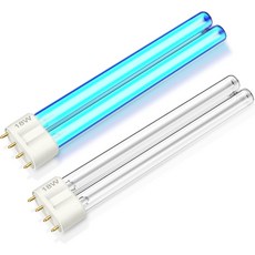 테트라 UV2 및 BP2500 BP4000용 ERTOW 18W UV 교체 전구 야외 연못 정화기용 4핀 베이스 조명 어항 워터 가든2팩