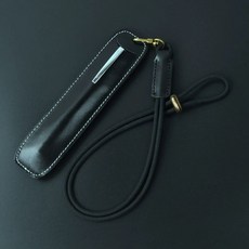 가죽 펜케이스 심플 목걸이 파우치 문구 필통 만년필 케이스, F. 검은색검은색 로프